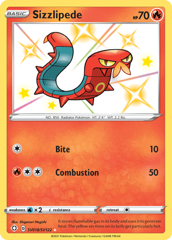 Sizzlipede Shining Fates Pokemon Card