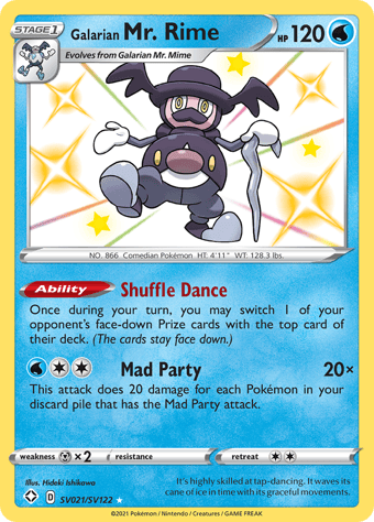 Galarian Mr. Rime Shining Fates Pokemon Card