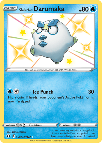 Galarian Darumaka Shining Fates Pokemon Card