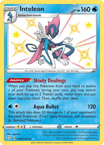 Inteleon Shining Fates Pokemon Card