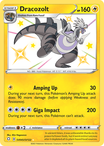 Dracozolt Shining Fates Pokemon Card