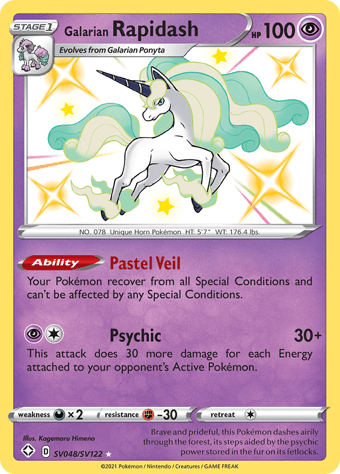 Galarian Rapidash Shining Fates Pokemon Card