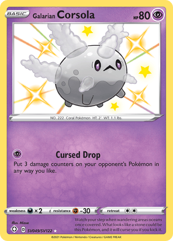 Galarian Corsola Shining Fates Pokemon Card