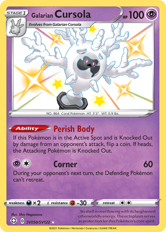 Galarian Cursola Shining Fates Pokemon Card