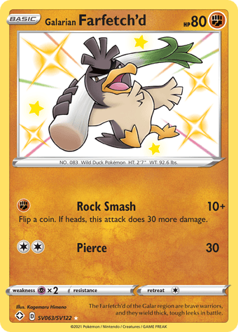Galarian Farfetch’d Shining Fates Pokemon Card