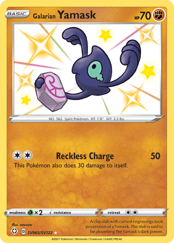 Galarian Yamask Shining Fates Pokemon Card