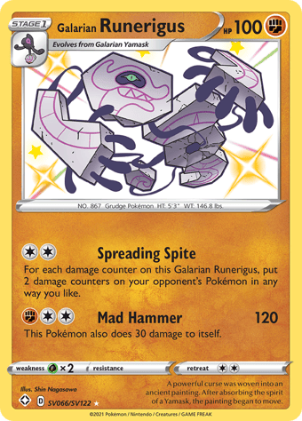 Galarian Runerigus Shining Fates Pokemon Card