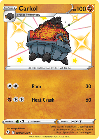 Carkol Shining Fates Pokemon Card