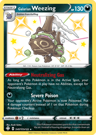Galarian Weezing Shining Fates Pokemon Card
