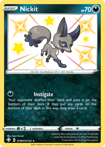 Nickit Shining Fates Pokemon Card
