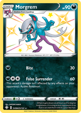 Morgrem Shining Fates Pokemon Card