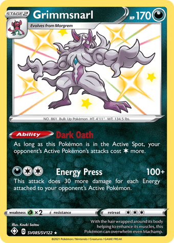 Grimmsnarl Shining Fates Pokemon Card