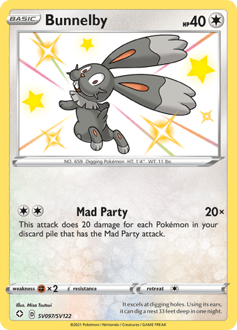 Bunnelby Shining Fates Pokemon Card