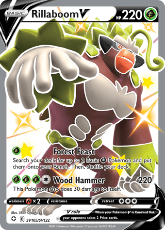 Rillaboom V Shining Fates Pokemon Card