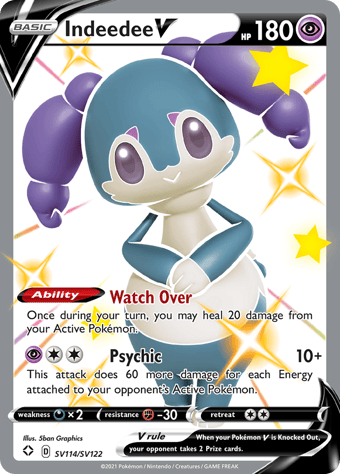 Indeedee V Shining Fates Pokemon Card