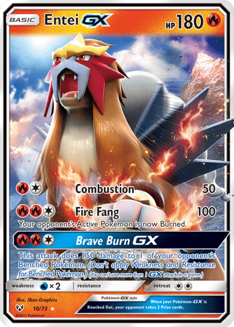 Entei-GX Shining Legends Pokemon Card