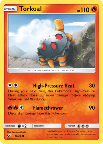 Torkoal Shining Legends Pokemon Card
