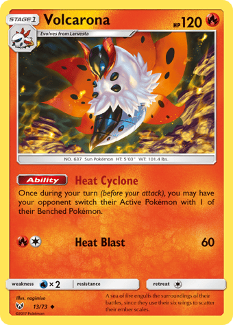 Volcarona Shining Legends Pokemon Card