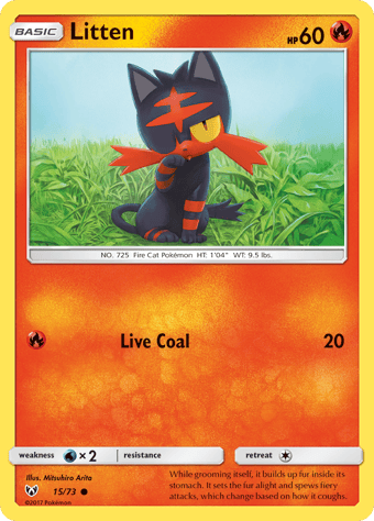 Litten Shining Legends Pokemon Card