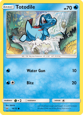 Totodile Shining Legends Pokemon Card