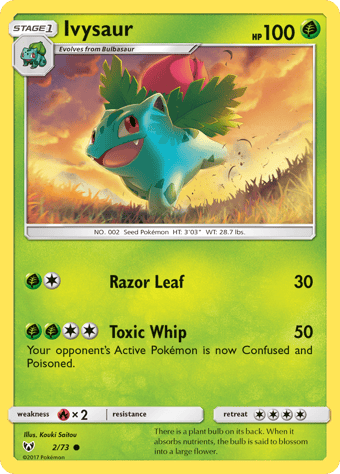 Ivysaur Shining Legends Pokemon Card