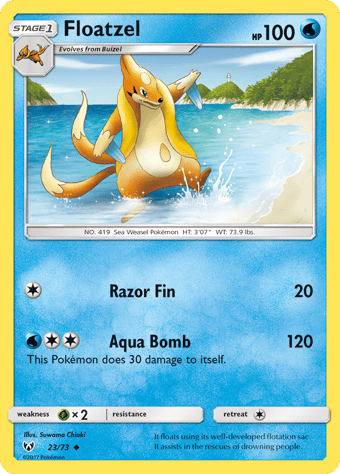 Floatzel Shining Legends Pokemon Card