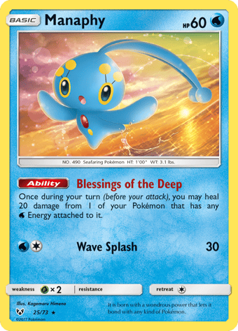 Manaphy Shining Legends Pokemon Card