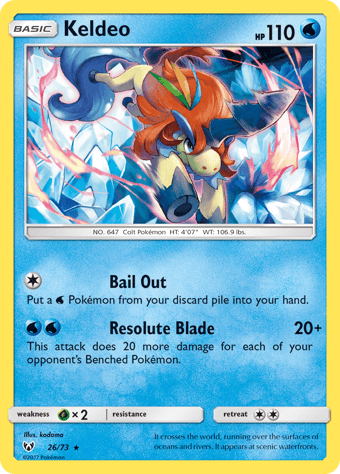 Keldeo Shining Legends Pokemon Card