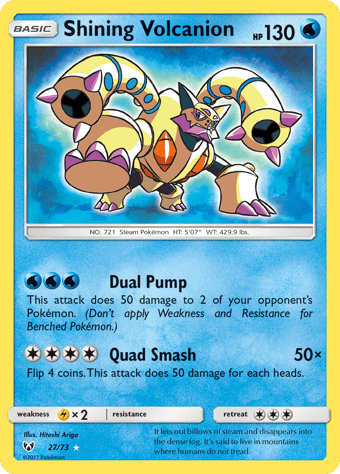 Shining Volcanion Shining Legends Pokemon Card