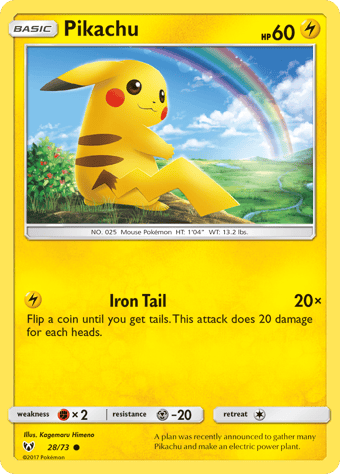 Pikachu Shining Legends Pokemon Card