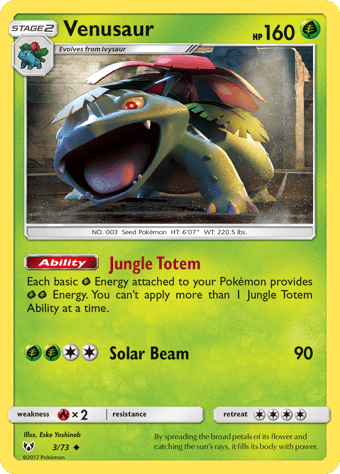 Venusaur Shining Legends Pokemon Card