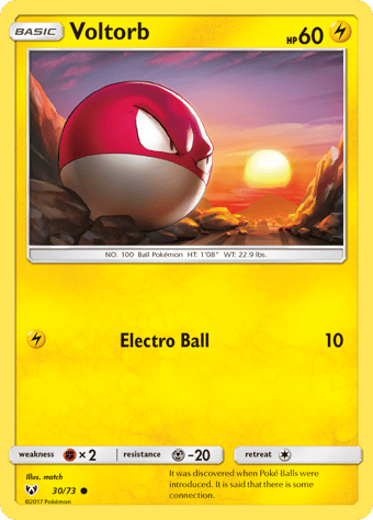Voltorb Shining Legends Pokemon Card