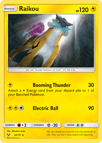 Raikou Shining Legends Pokemon Card