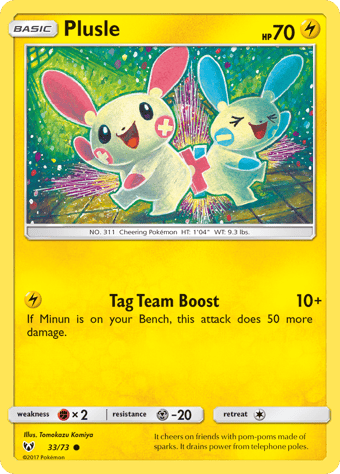 Plusle Shining Legends Pokemon Card