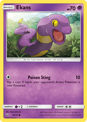 Ekans Shining Legends Pokemon Card