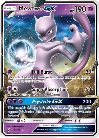Mewtwo-GX Shining Legends Pokemon Card