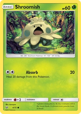 Shroomish Shining Legends Pokemon Card
