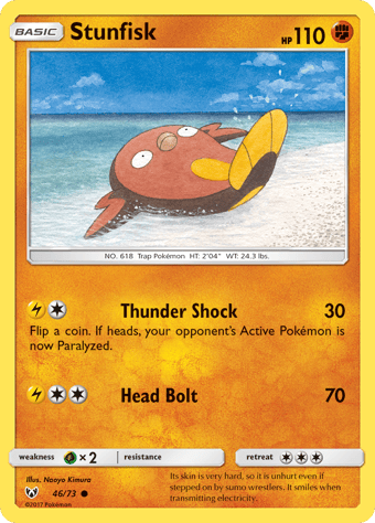 Stunfisk Shining Legends Pokemon Card