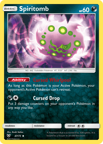 Spiritomb Shining Legends Pokemon Card