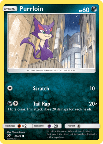 Purrloin Shining Legends Pokemon Card
