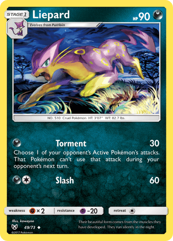 Liepard Shining Legends Pokemon Card