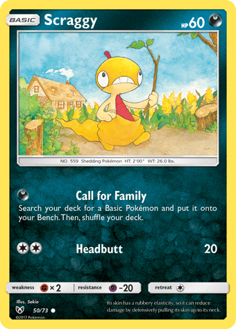 Scraggy Shining Legends Pokemon Card