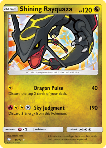 Shining Rayquaza Shining Legends Pokemon Card