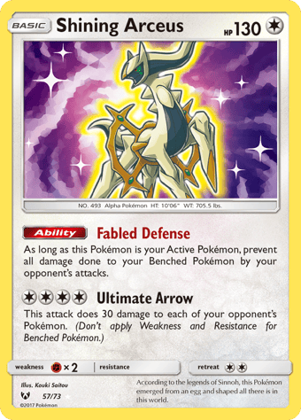 Shining Arceus Shining Legends Pokemon Card