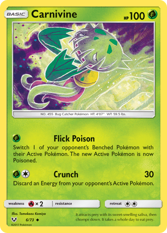 Carnivine Shining Legends Pokemon Card
