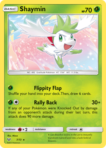 Shaymin (Sky Forme) Shining Legends Pokemon Card