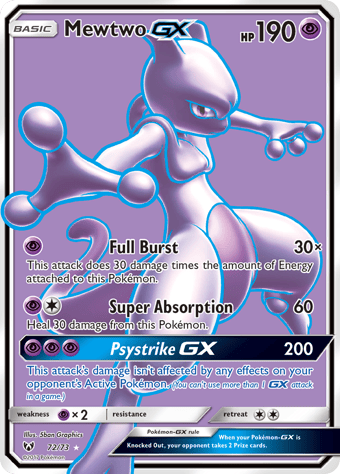 Mewtwo-GX Shining Legends Pokemon Card