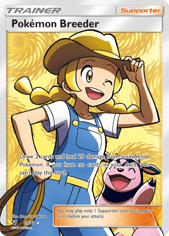 Pokemon Breeder Shining Legends Pokemon Card