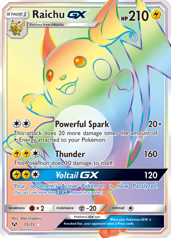 Raichu-GX Shining Legends Pokemon Card