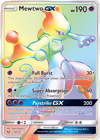 Mewtwo-GX Shining Legends Pokemon Card